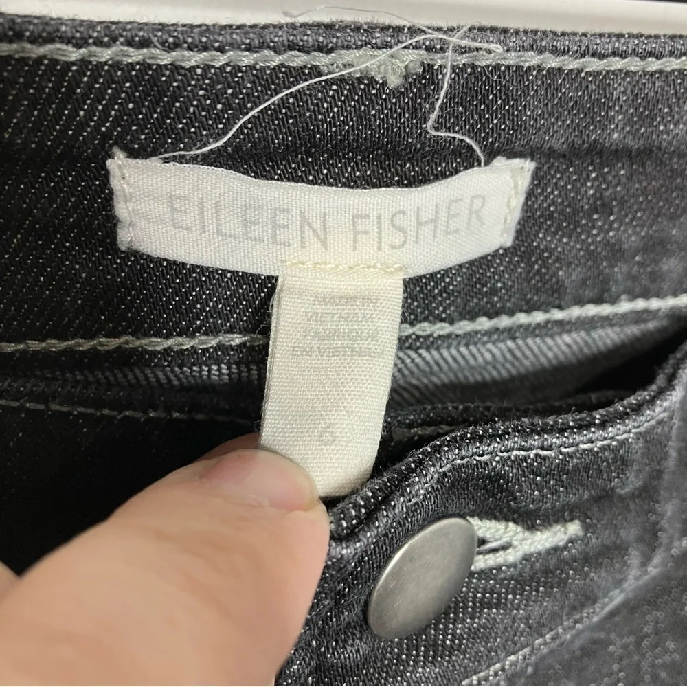 Eileen Fisher black‎ straight Jeans size 6